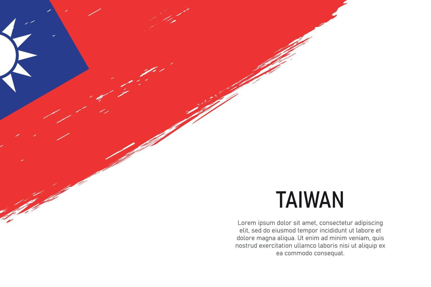 grunge styled borsta stroke bakgrund med flagga av taiwan vektor
