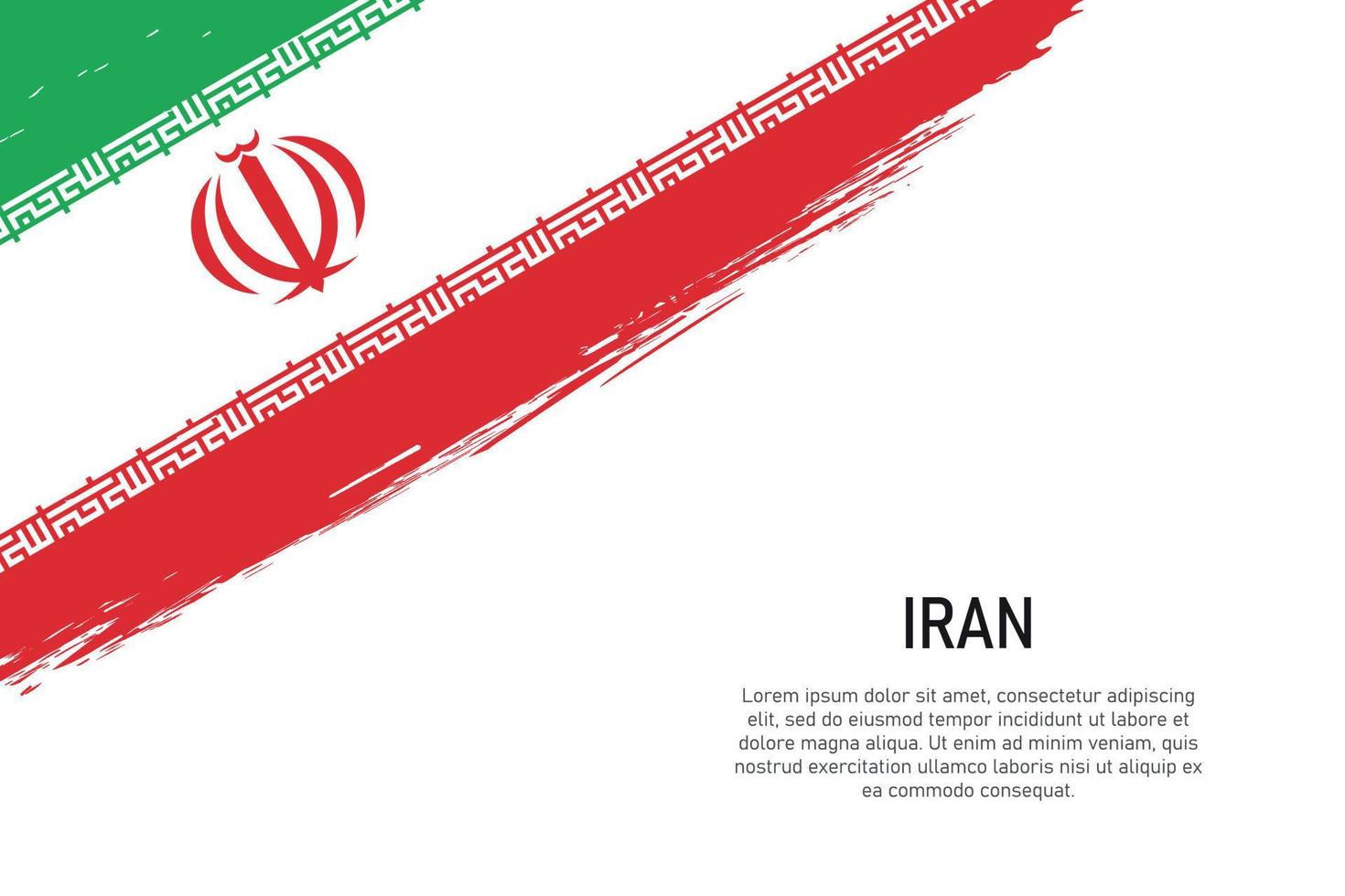 Grunge-Stil Pinselstrich Hintergrund mit Flagge des Iran vektor