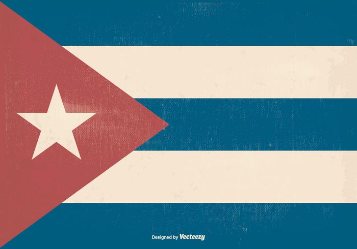 Retro gammal Cuba flagga vektor
