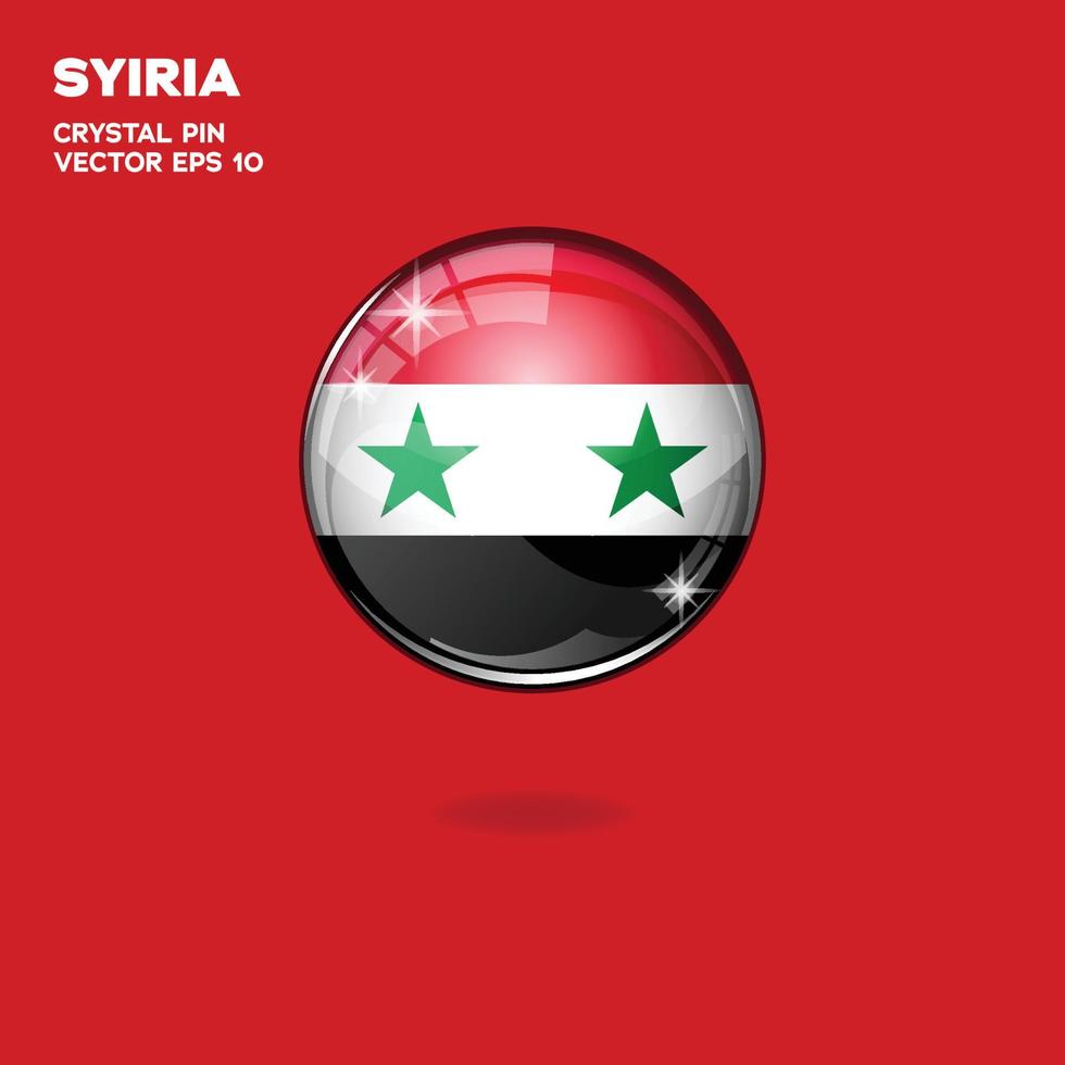 syrien flagga 3d knappar vektor