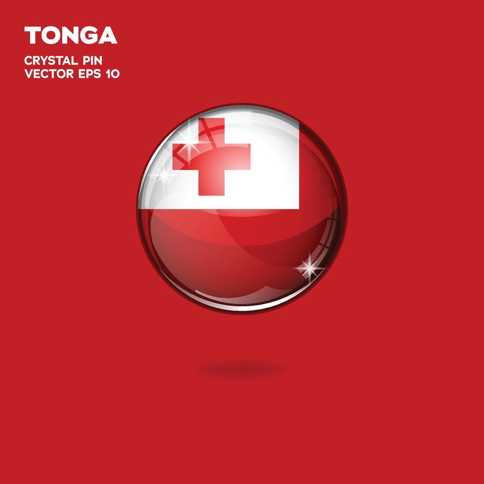 tonga flagga 3d knappar vektor