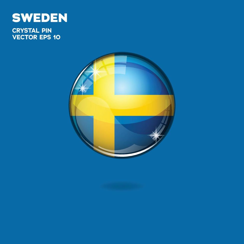 Schweden Flagge 3D-Schaltflächen vektor