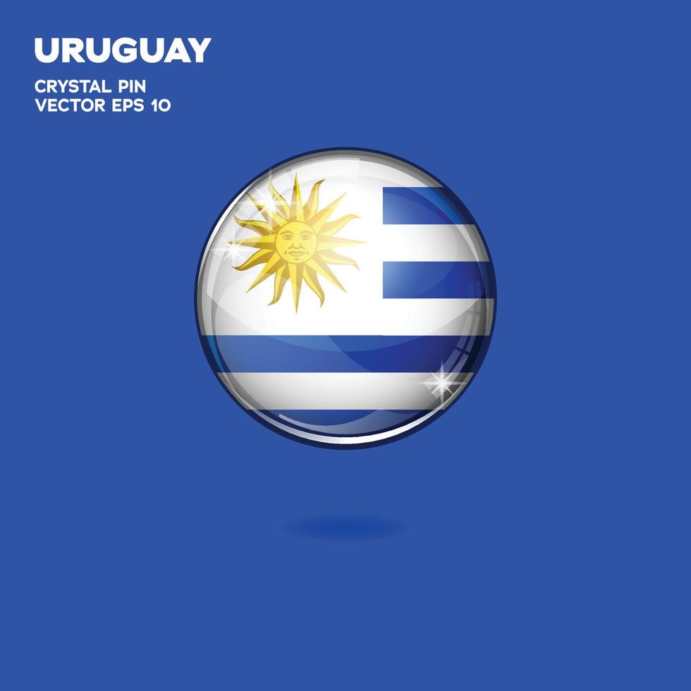 uruguay flagga 3d knappar vektor