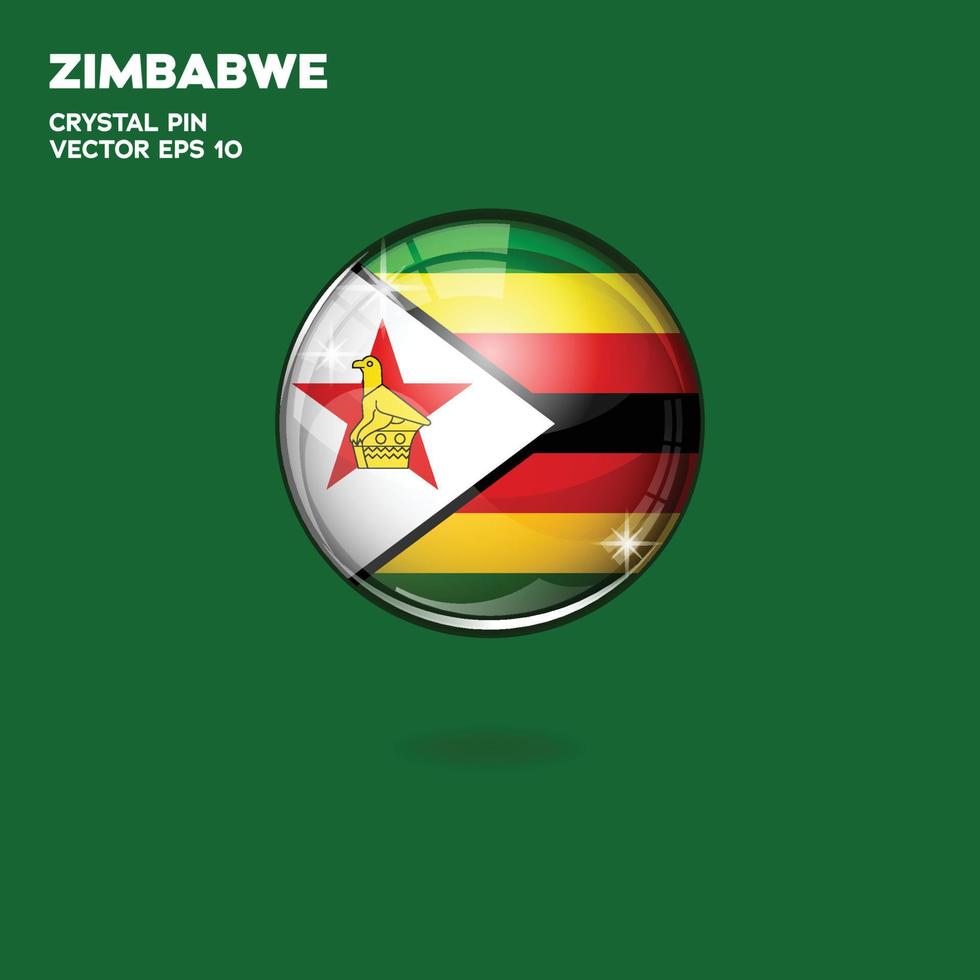 Simbabwe-Flagge 3D-Schaltflächen vektor