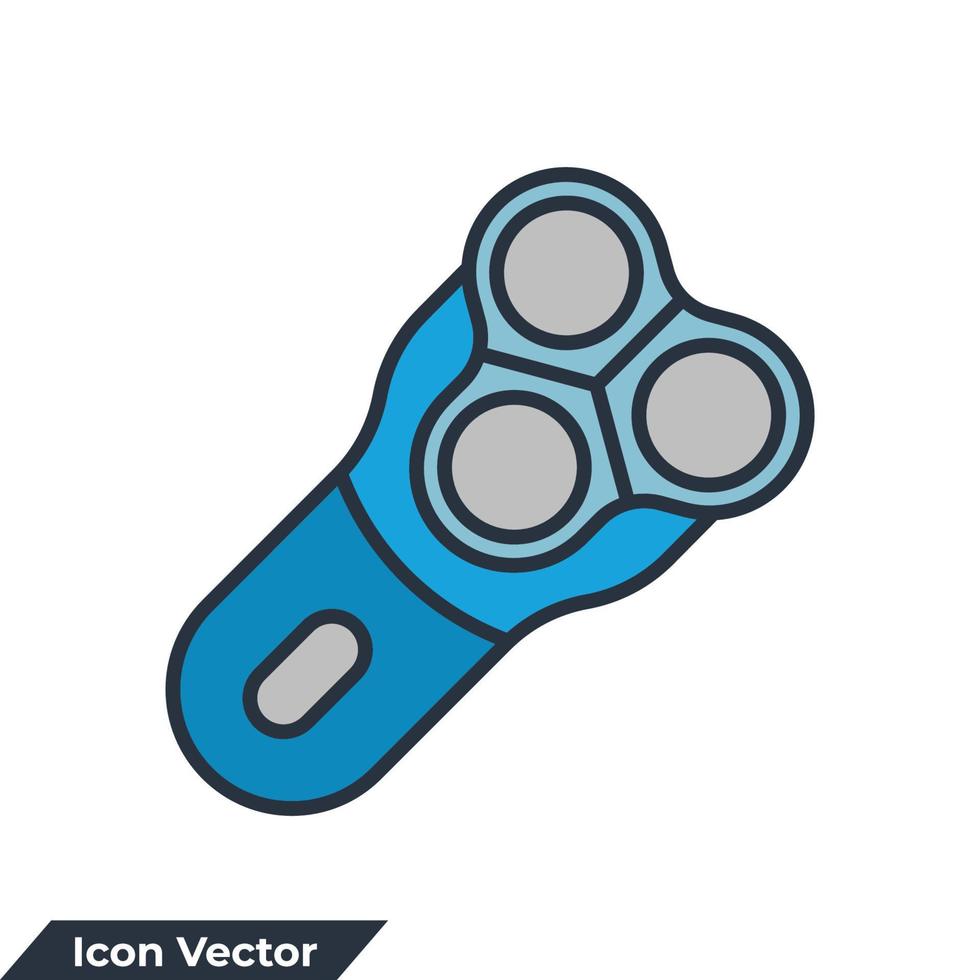Elektrorasierer-Symbol-Logo-Vektor-Illustration. Rasierer-Symbolvorlage für Grafik- und Webdesign-Sammlung vektor