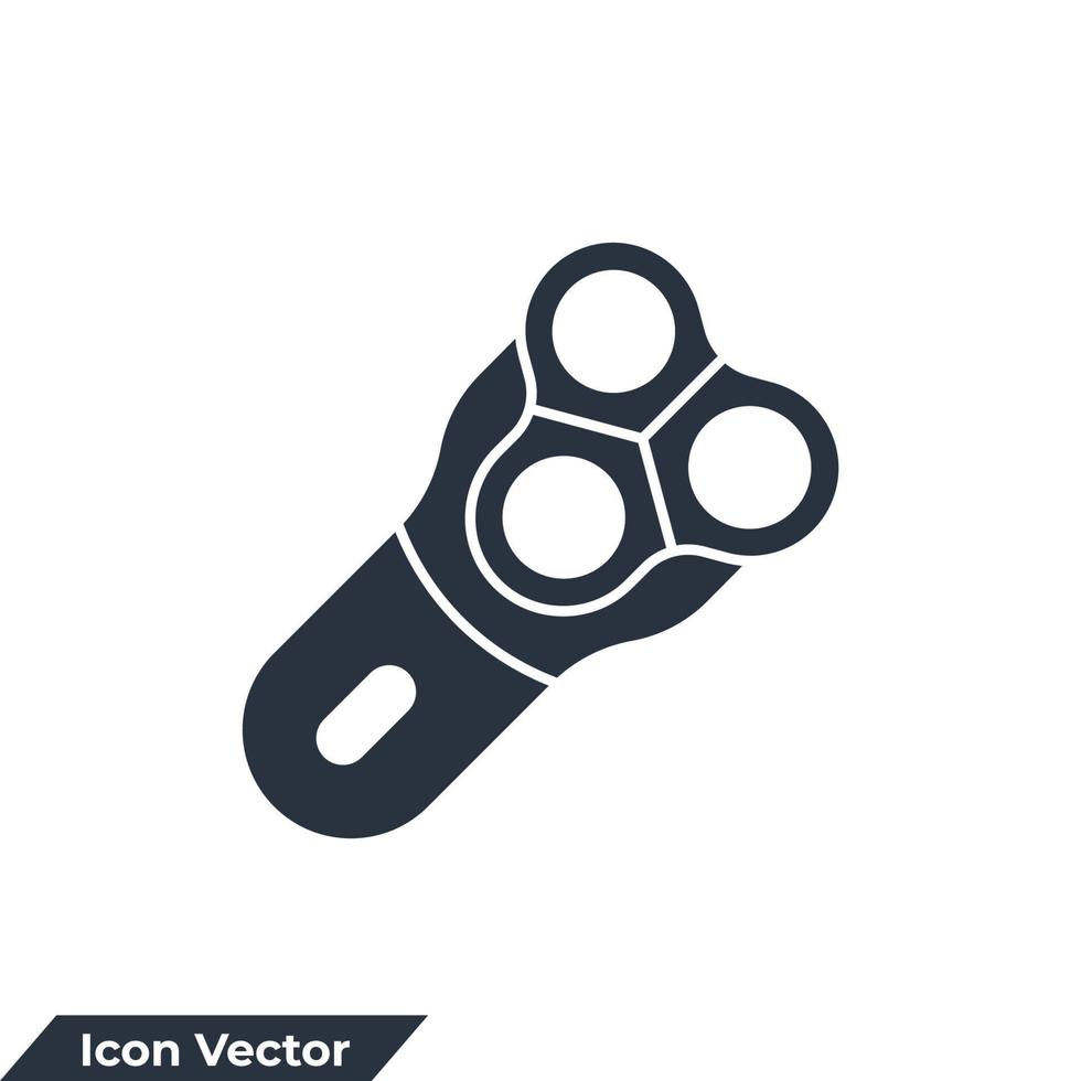 Elektrorasierer-Symbol-Logo-Vektor-Illustration. Rasierer-Symbolvorlage für Grafik- und Webdesign-Sammlung vektor