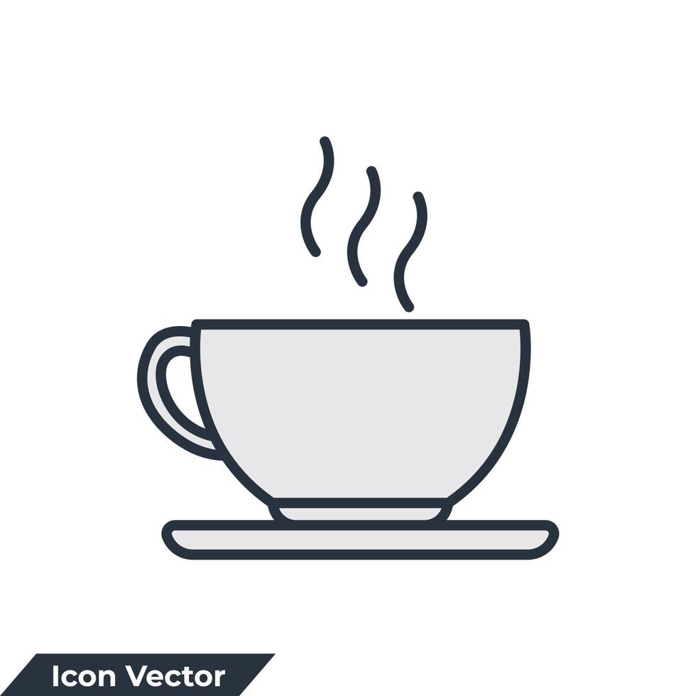 Kaffeetasse-Symbol-Logo-Vektor-Illustration. Kaffeetasse Symbolvorlage für Grafik- und Webdesign-Sammlung vektor