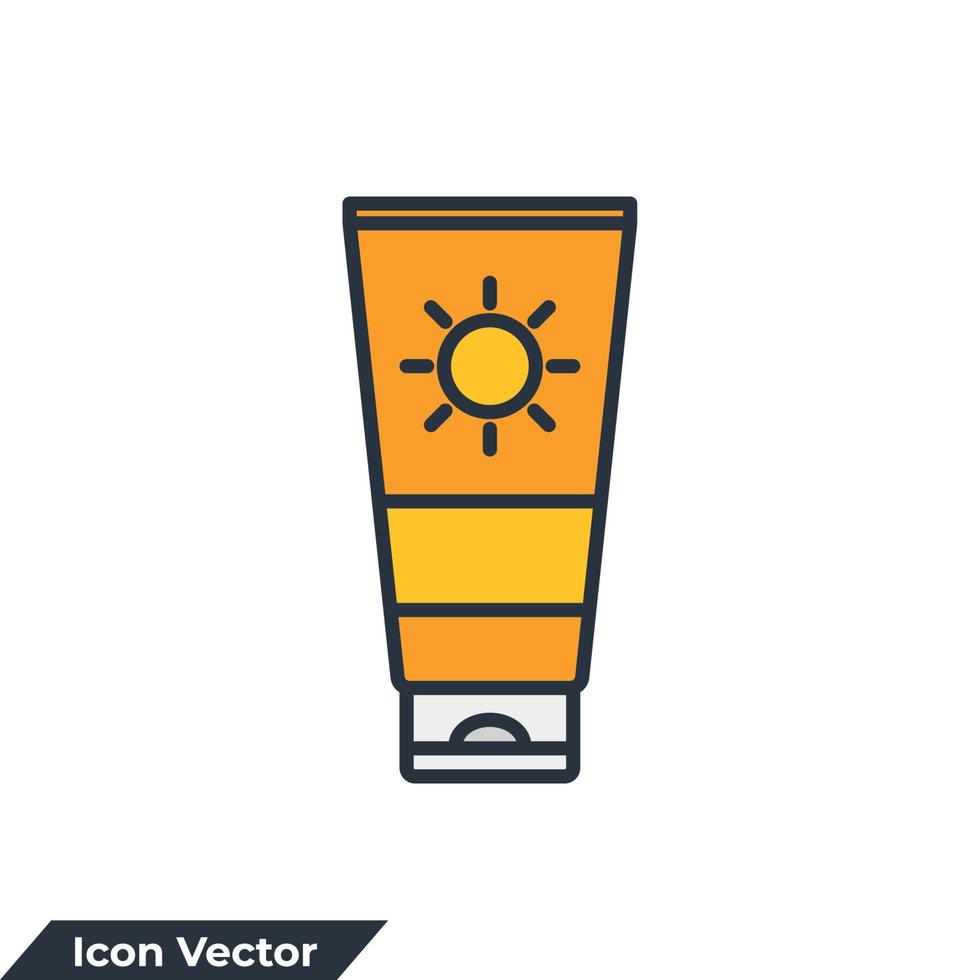 Lotion-Symbol-Logo-Vektor-Illustration. Sonnenschutz-Symbolvorlage für Grafik- und Webdesign-Sammlung vektor