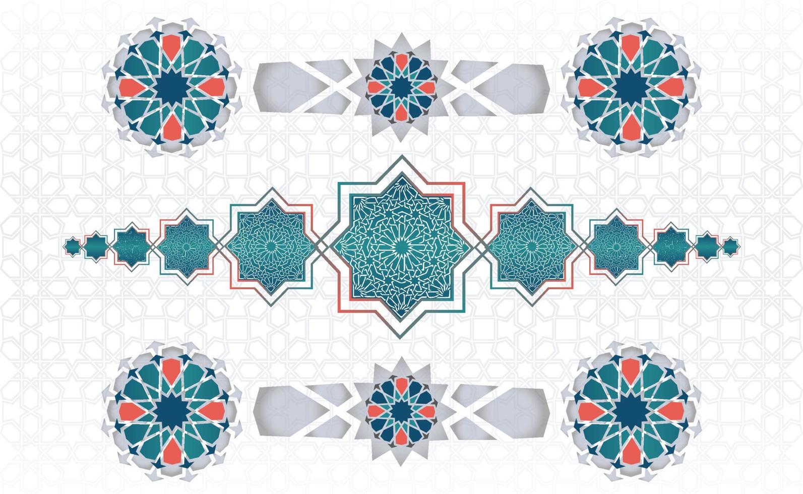 geometrisk islamic mönster med färgrik arabesk former för hälsning kort eller dekoration interiör. bricka upprepa vektor gräns