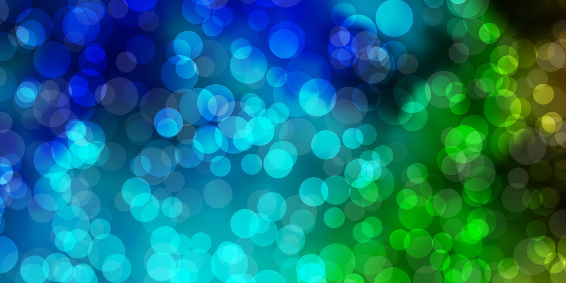 hellblauer, grüner Vektorhintergrund mit Blasen. vektor