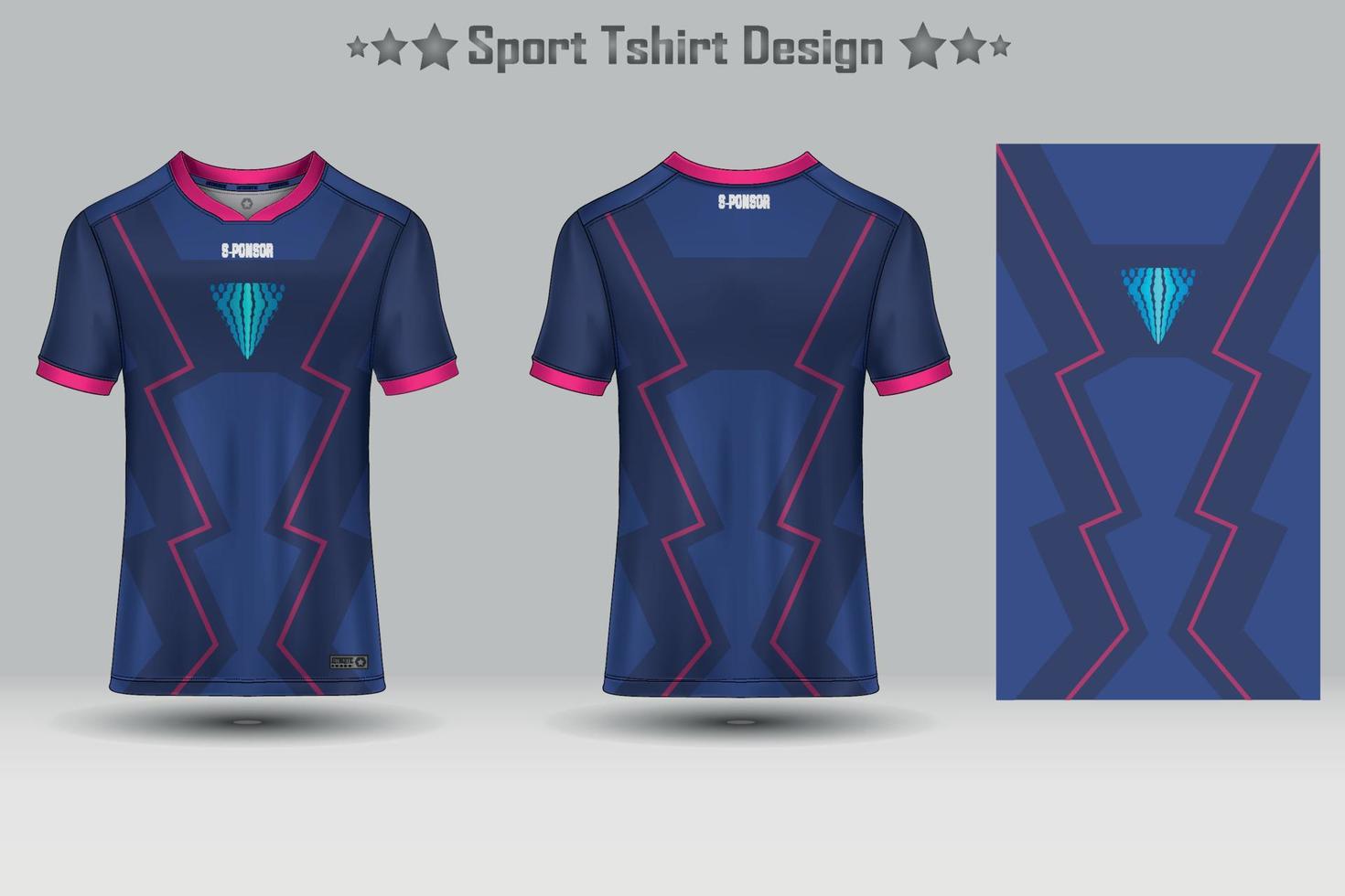 Fußballsport Jersey Mockup abstraktes geometrisches Muster T-Shirt Design vektor