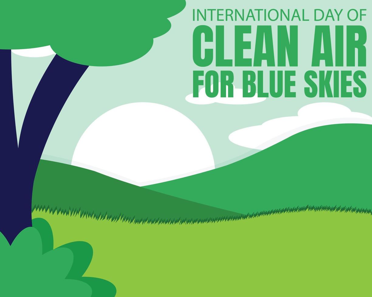 Illustrationsvektorgrafik des blauen Himmelsblicks in den Bergen, perfekt für internationalen Tag, saubere Luft für blauen Himmel, Feiern, Grußkarte usw. vektor