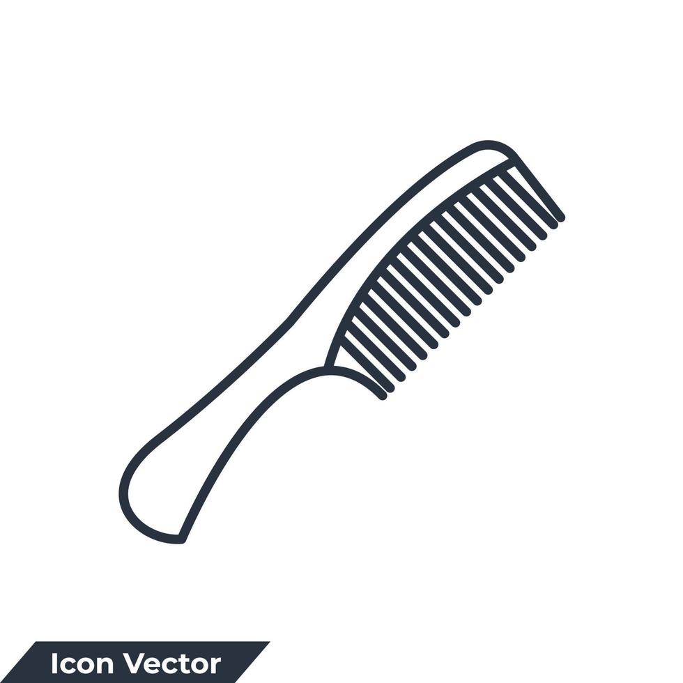 hårkam ikon logotyp vektor illustration. hårkam symbol mall för grafisk och webb design samling