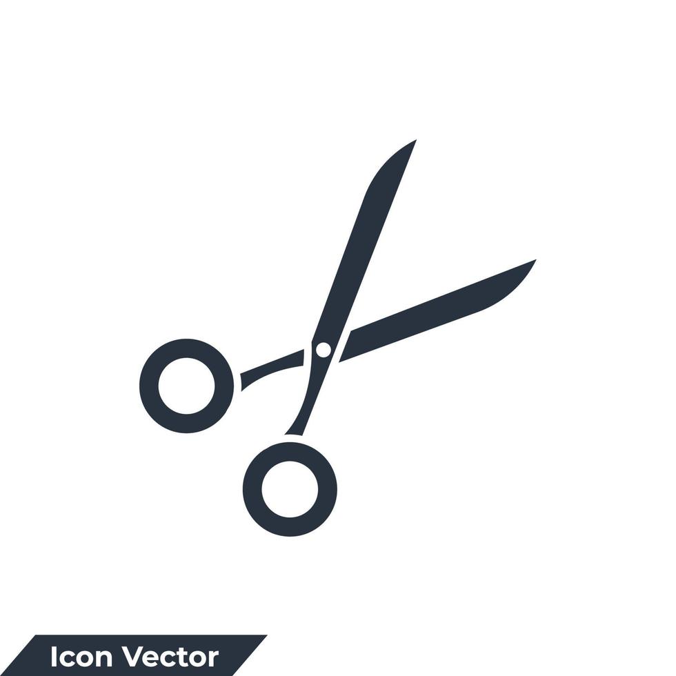 scissor ikon logotyp vektor illustration. scissor symbol mall för grafisk och webb design samling