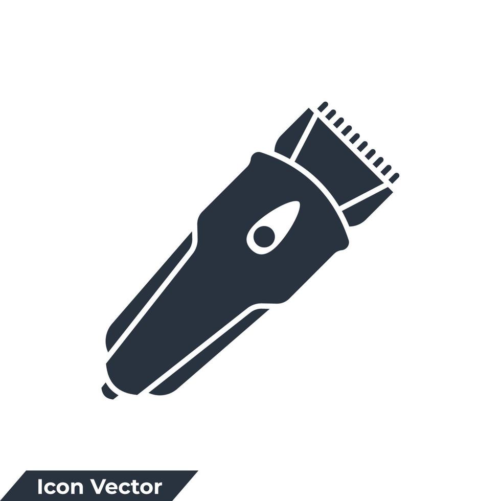 Haarschneidemaschine Symbol Logo Vektor Illustration. Symbolvorlage für elektrische Haarschneidemaschinen für Grafik- und Webdesign-Sammlung