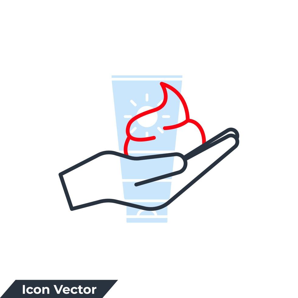 Schaumcreme in der Hand Symbol Logo Vektor Illustration. Rasierschaum-Symbolvorlage für Grafik- und Webdesign-Sammlung