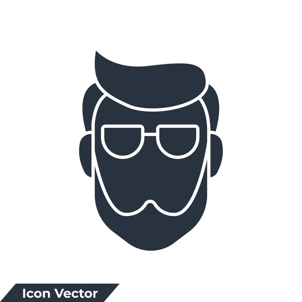 hår skära ikon logotyp vektor illustration. mild man slät frisyr symbol mall för grafisk och webb design samling