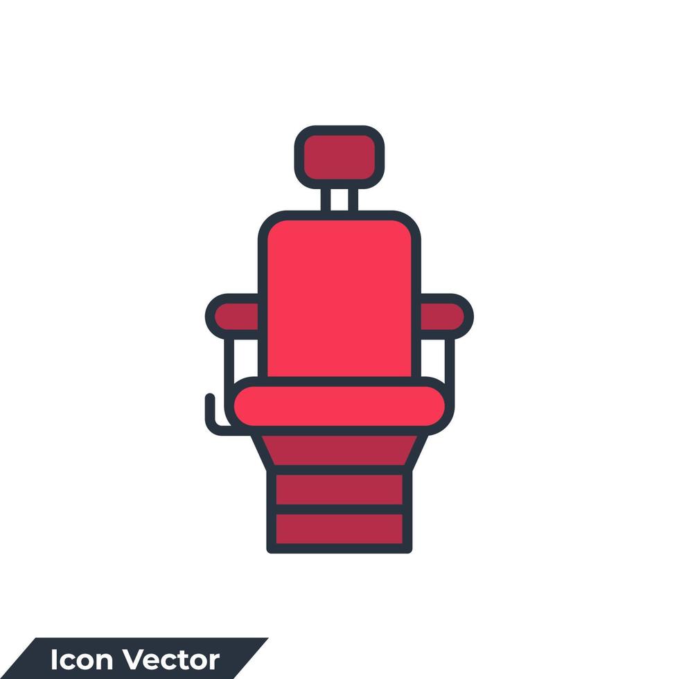 barberare stol ikon logotyp vektor illustration. barberare affär stol symbol mall för grafisk och webb design samling