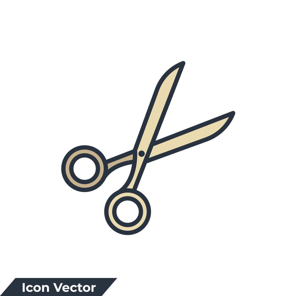 scissor ikon logotyp vektor illustration. scissor symbol mall för grafisk och webb design samling