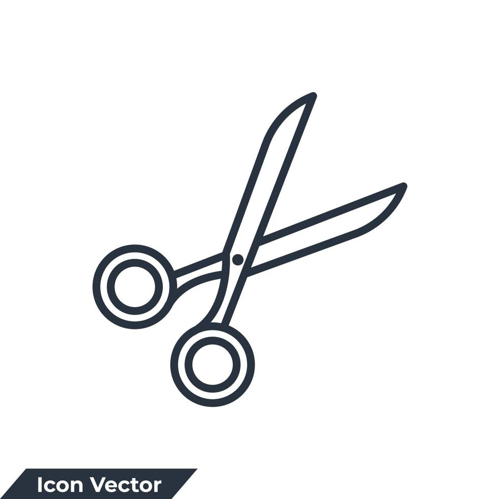 scissor ikon logotyp vektor illustration. scissor symbol mall för grafisk och webb design samling