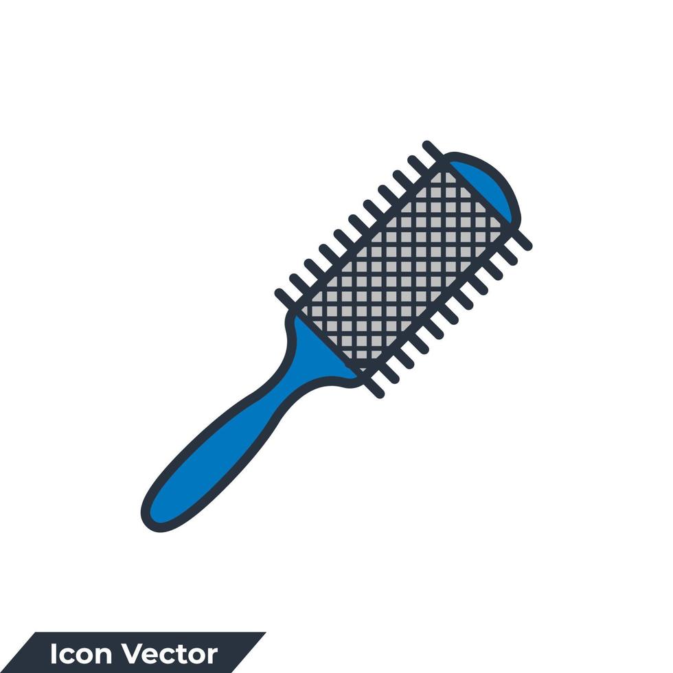 hår borsta ikon logotyp vektor illustration. hårkam symbol mall för grafisk och webb design samling