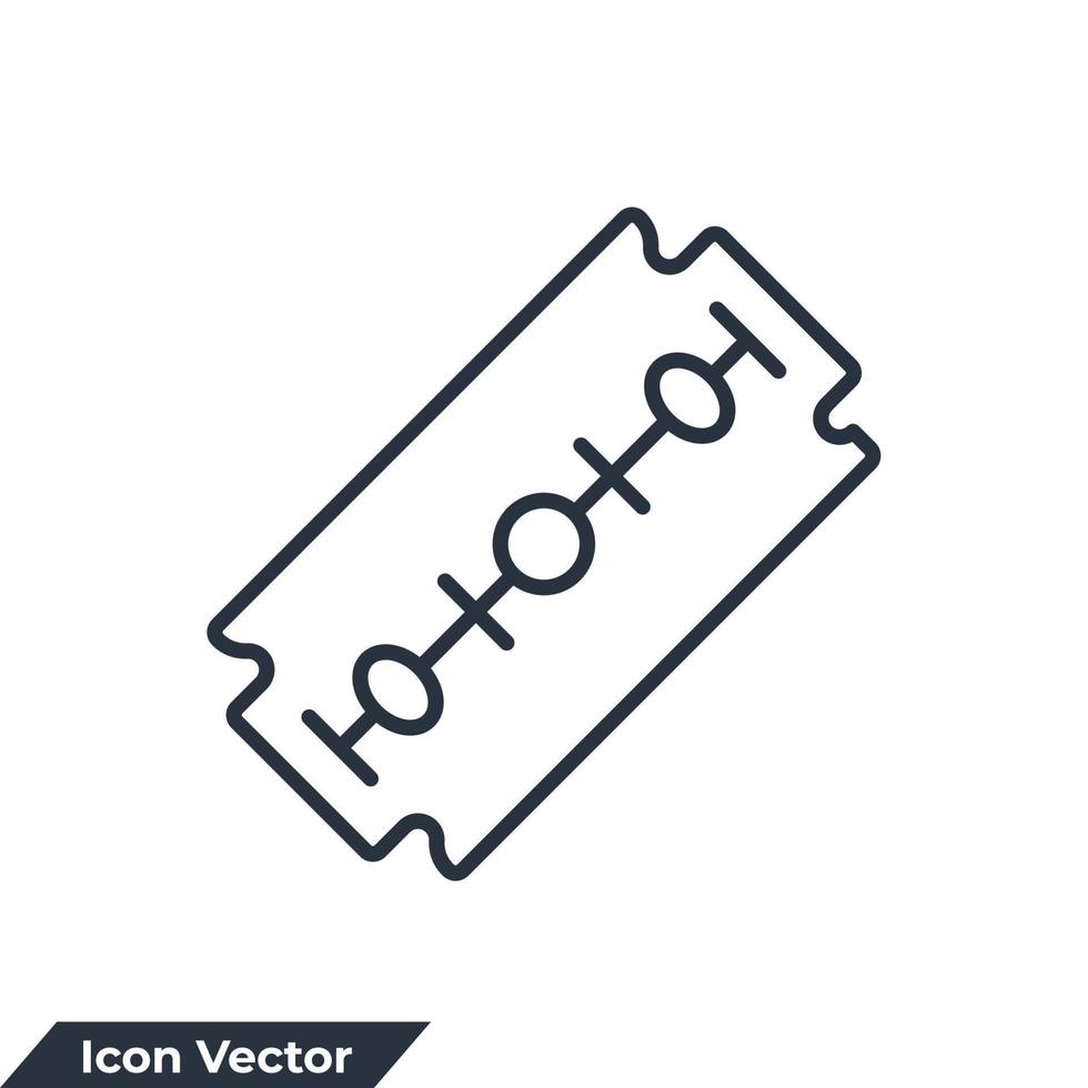 Klinge Rasiermesser Symbol Logo Vektor Illustration. Rasierklingen-Symbolvorlage für Grafik- und Webdesign-Sammlung