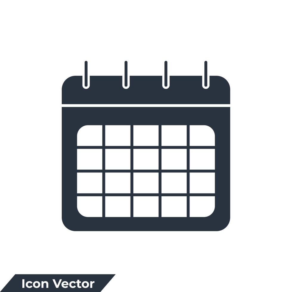 kalenderikon logotyp vektorillustration. tidshantering symbol mall för grafisk och webbdesign samling vektor