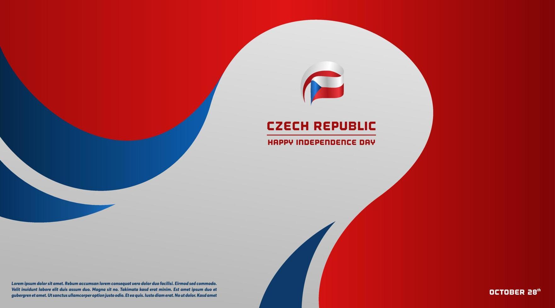 unabhängigkeitstag der vektorillustration der tschechischen republik, feiertaghintergrund vektor