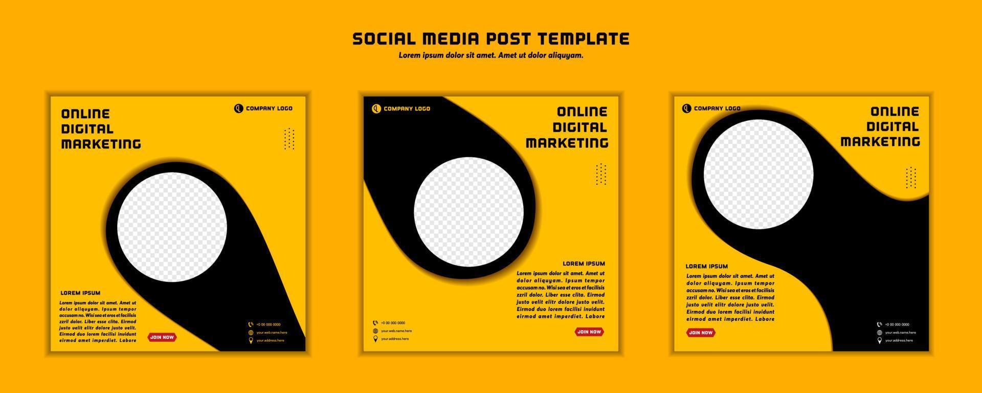 Social-Media-Post-Vorlage modernes Design, für digitales Online-Marketing oder Poster-Marketing-Vorlage vektor