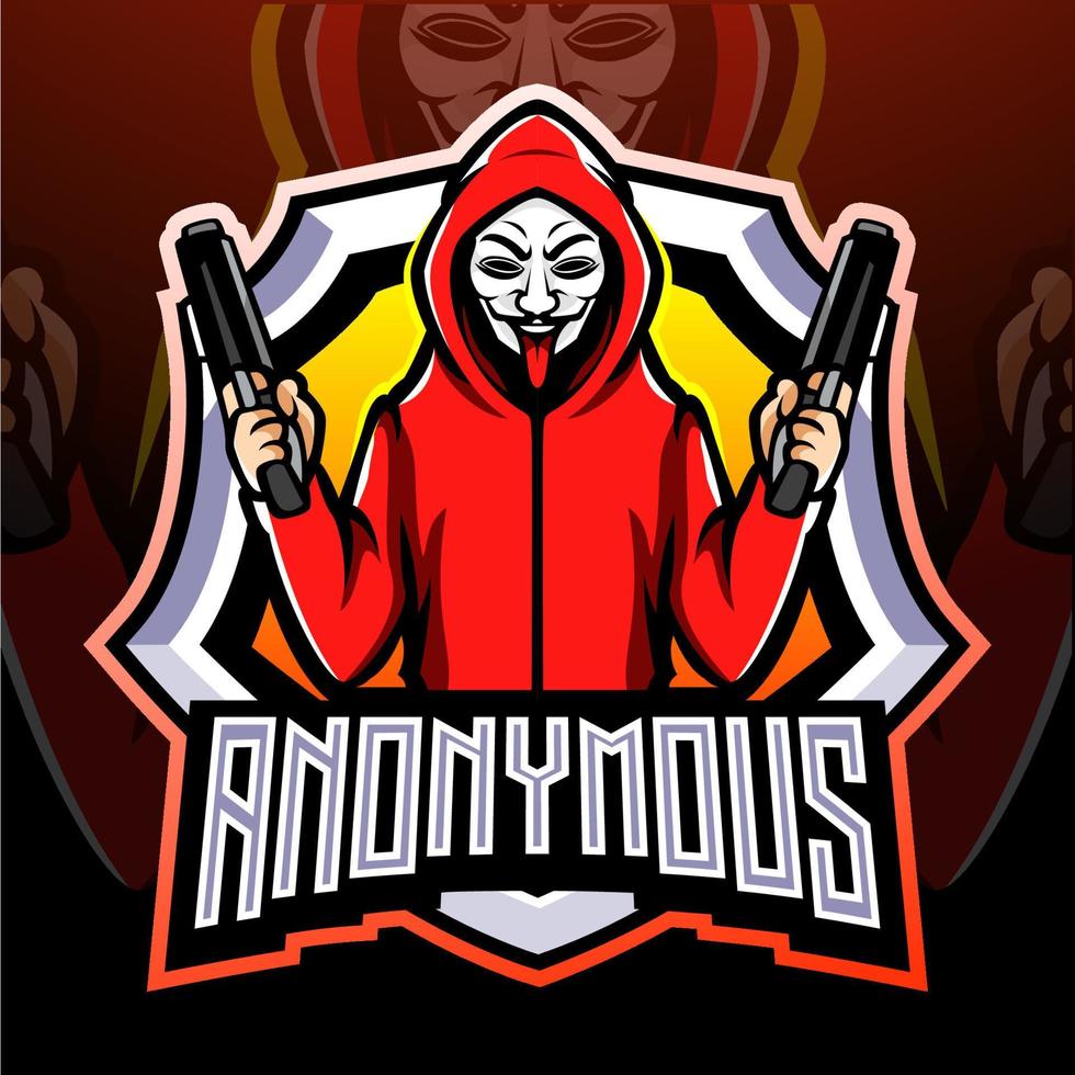 hacker maskot. esport logotyp design vektor