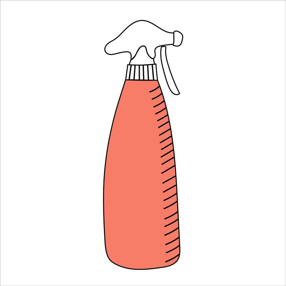 Spritzpistole im Umrissstil auf weißem Hintergrund. Vektorillustration in drei Farben. perfekt für Werbung im Friseurhandwerk und für Artikel über Haarpflege vektor