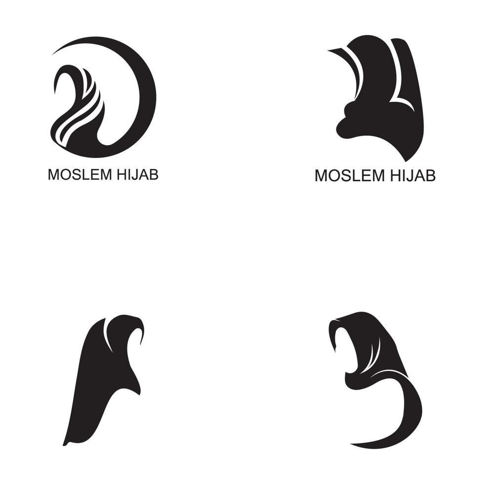 muslimah hijab logotyp mall vektor illustration design