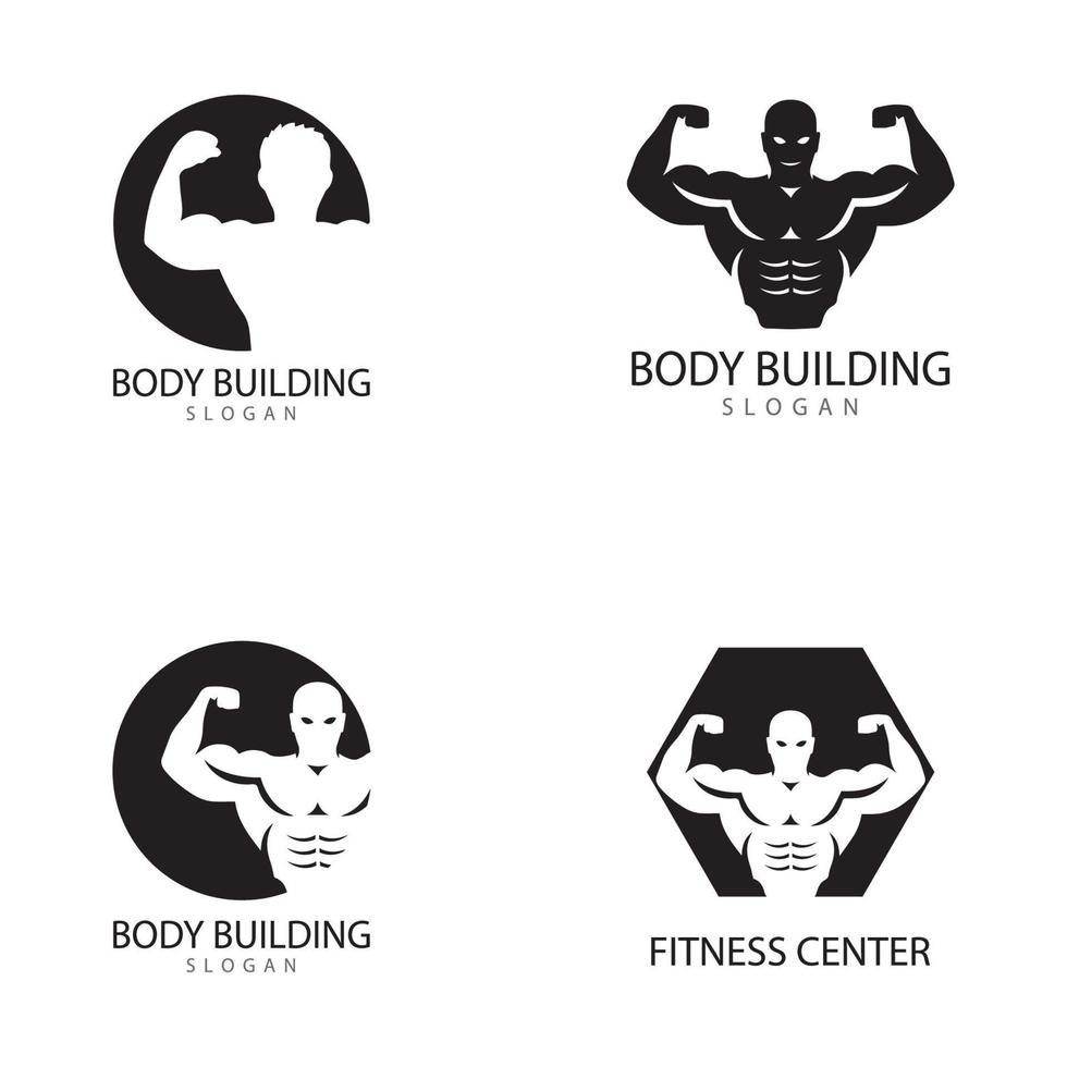 Vektorobjekt und Symbole für das Design des Fitness-Logos des Sportlabels Fitnessstudio-Abzeichen vektor