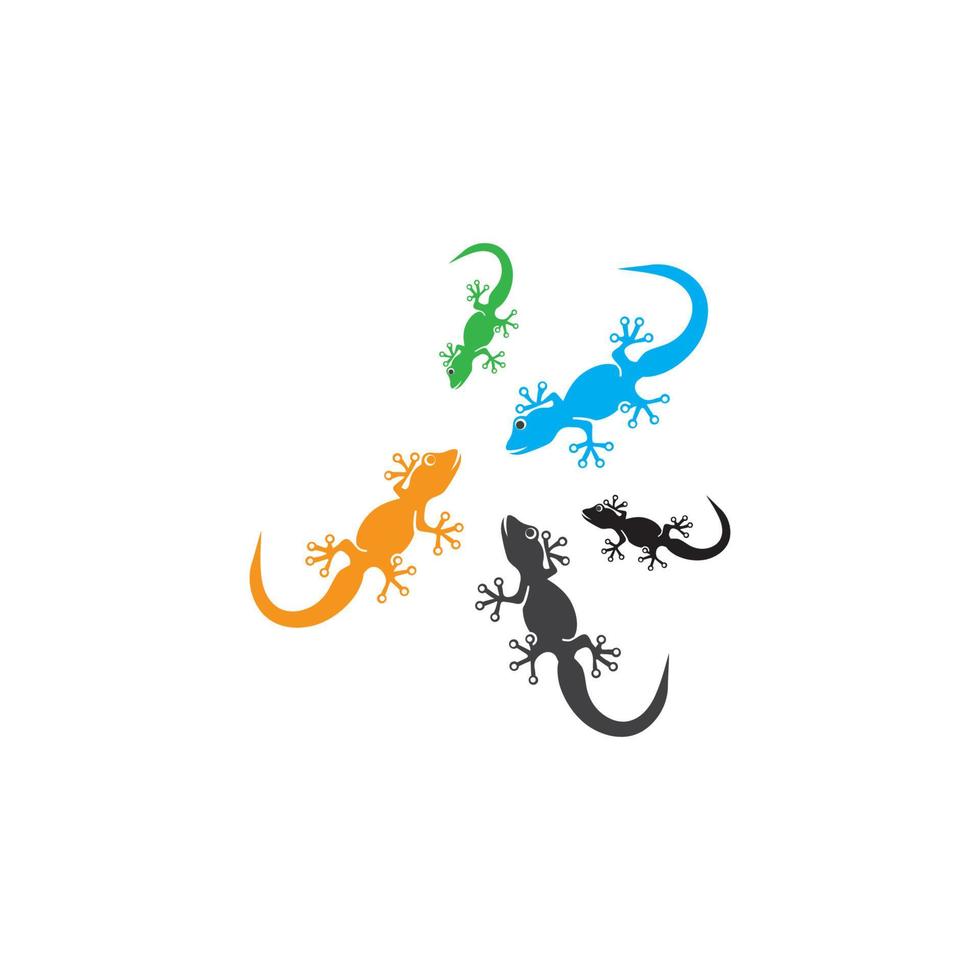 ödla kameleont gecko animall logotyp och symbol vektor illustration