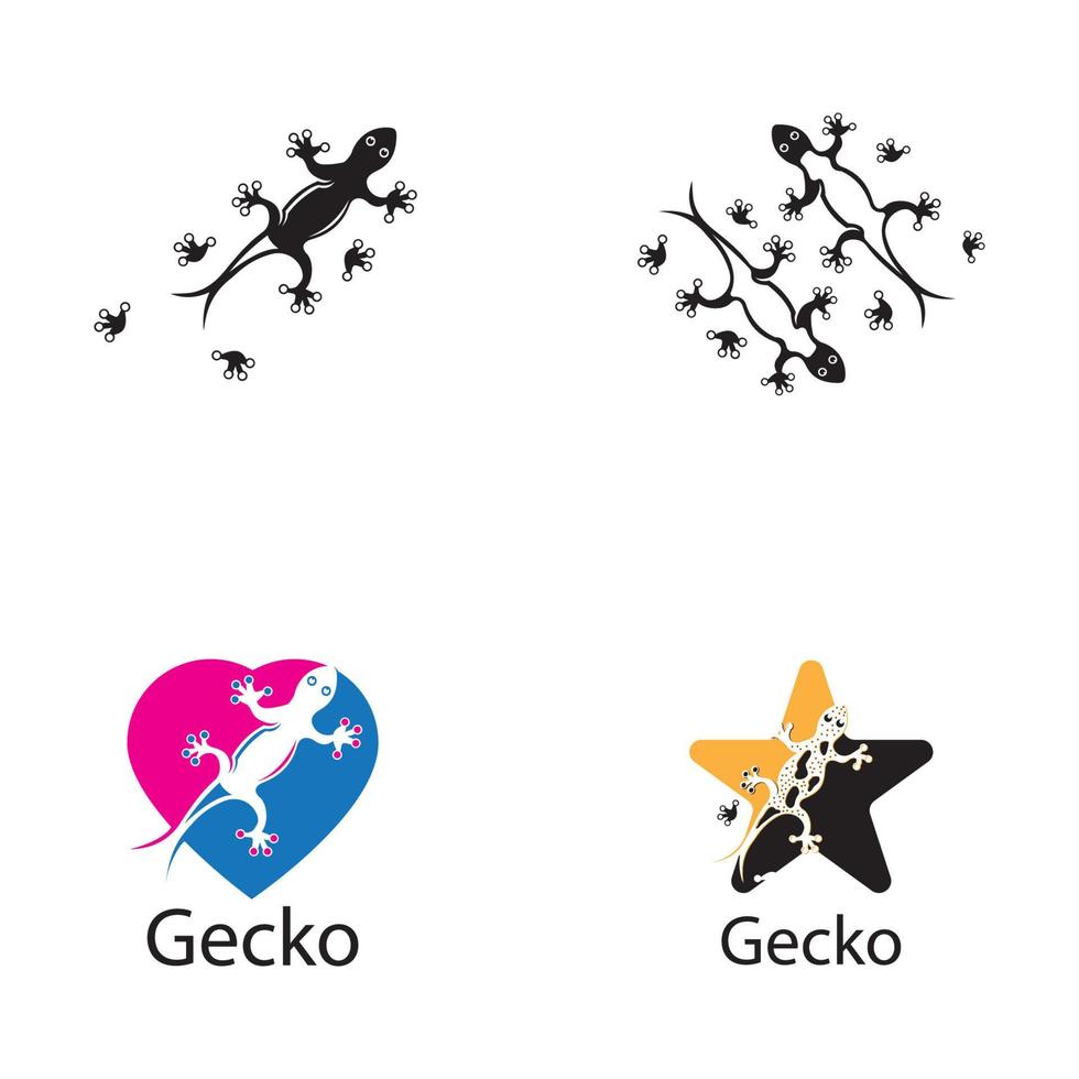 ödla kameleont gecko animall logotyp och symbol vektor illustration