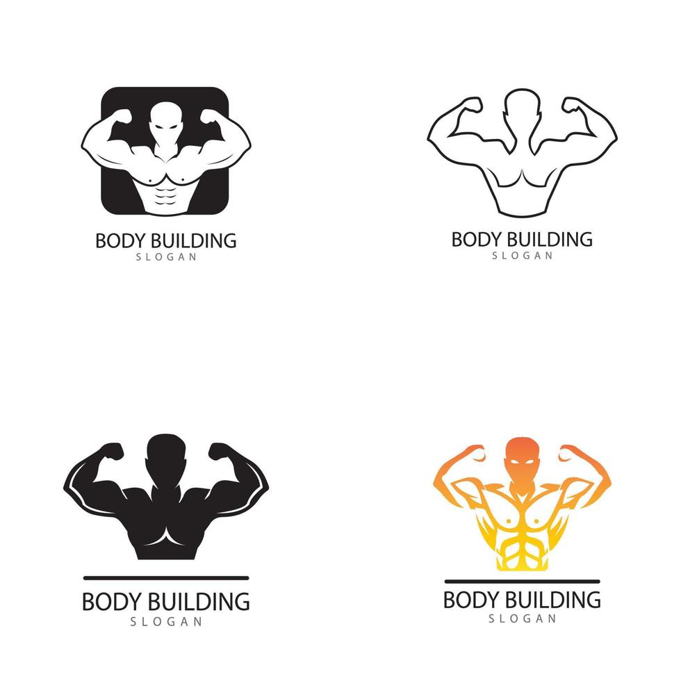 Vektorobjekt und Symbole für das Design des Fitness-Logos des Sportlabels Fitnessstudio-Abzeichen vektor