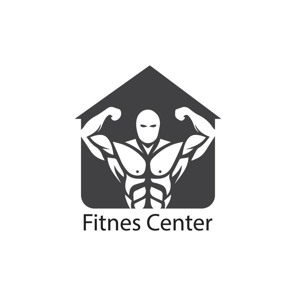 Vektorobjekt und Symbole für das Design des Fitness-Logos des Sportlabels Fitnessstudio-Abzeichen vektor