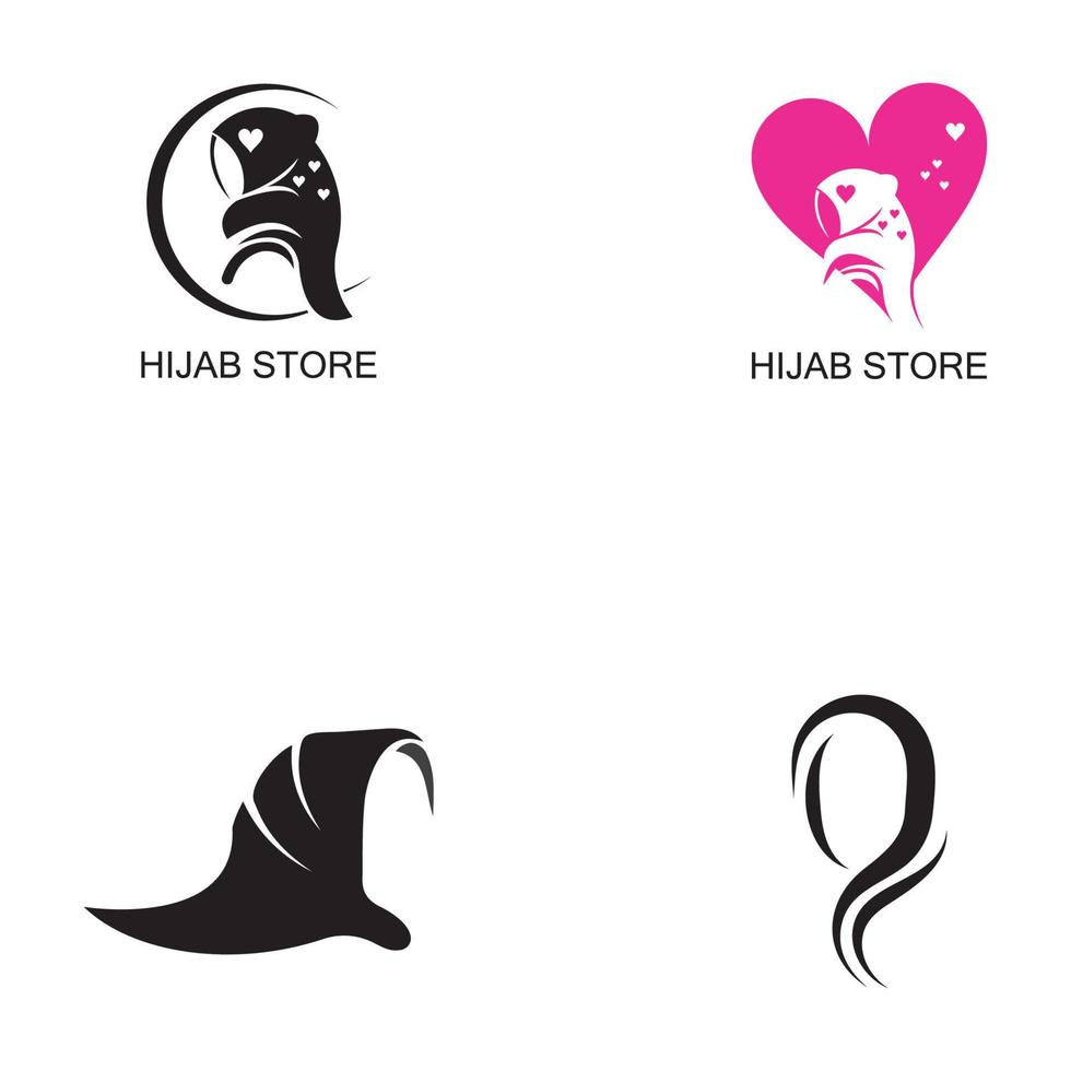 Muslimah Hijab Logo Vorlage Vektor-Illustration Design vektor
