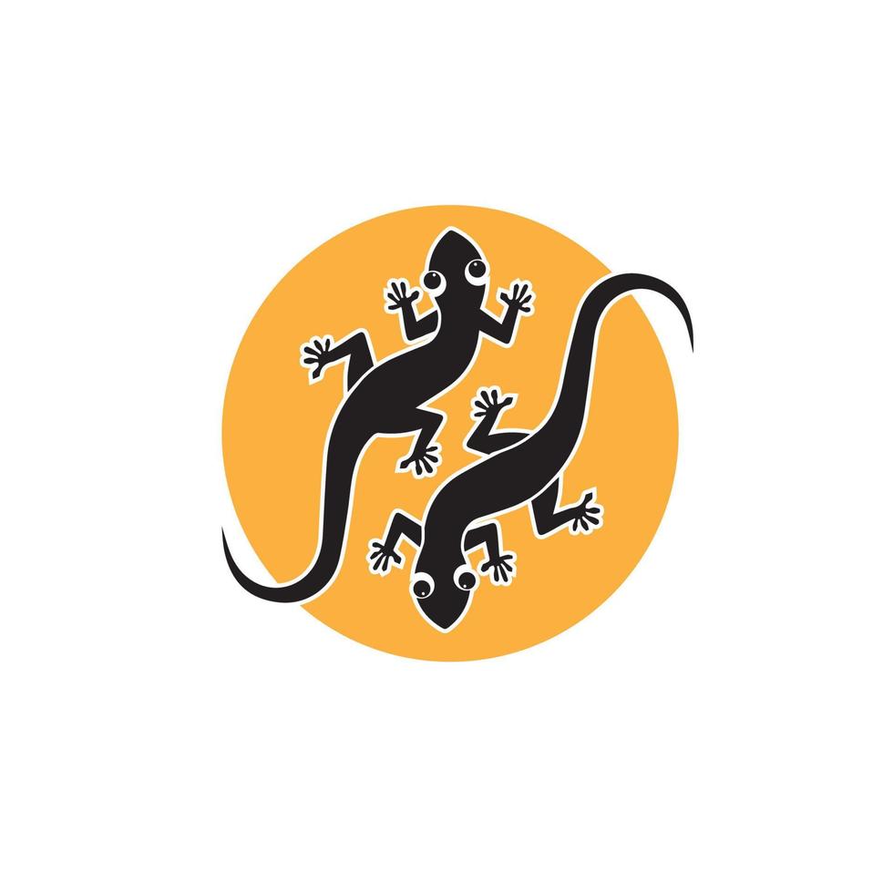 ödla kameleont gecko animall logotyp och symbol vektor illustration