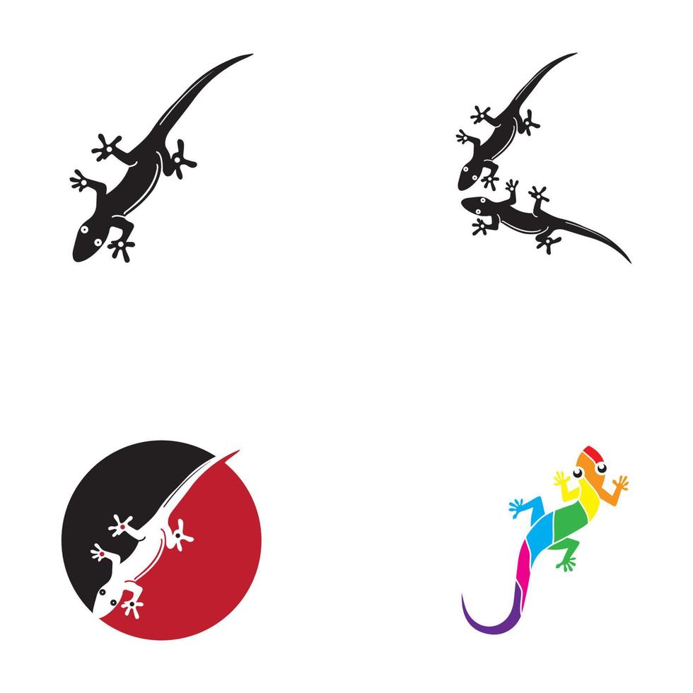 ödla kameleont gecko animall logotyp och symbol vektor illustration