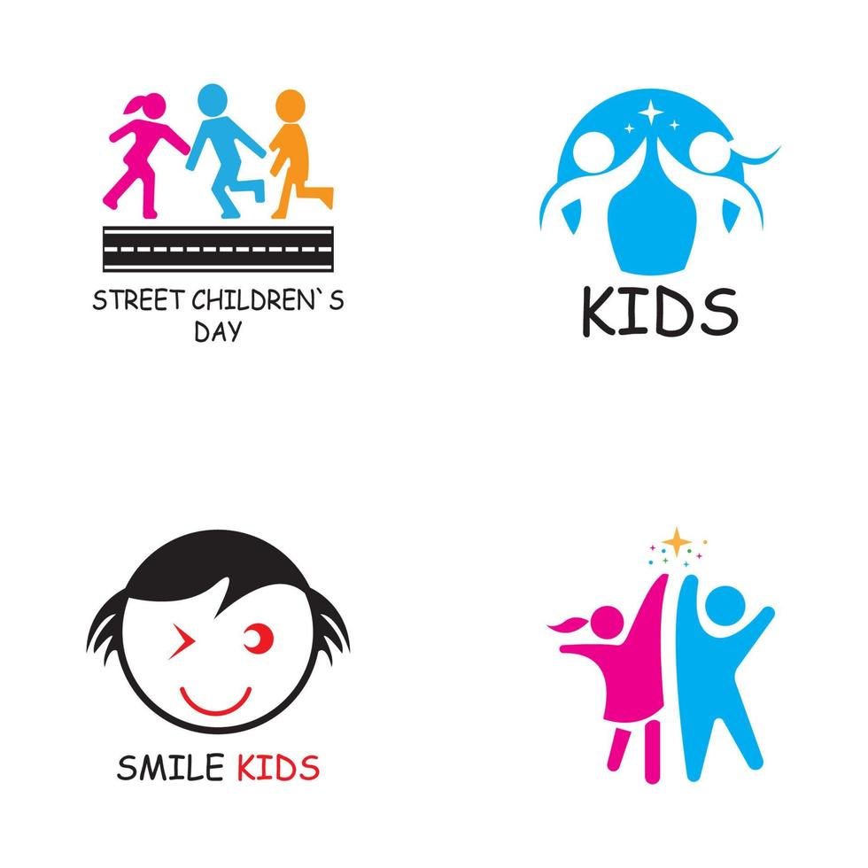 Kinder-Logo-Konzept-Vektor-Vorlage vektor