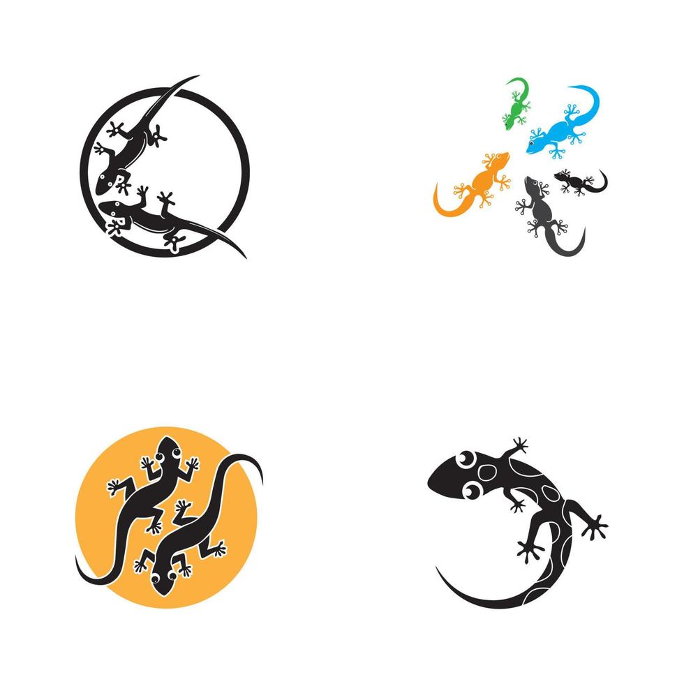 ödla kameleont gecko animall logotyp och symbol vektor illustration