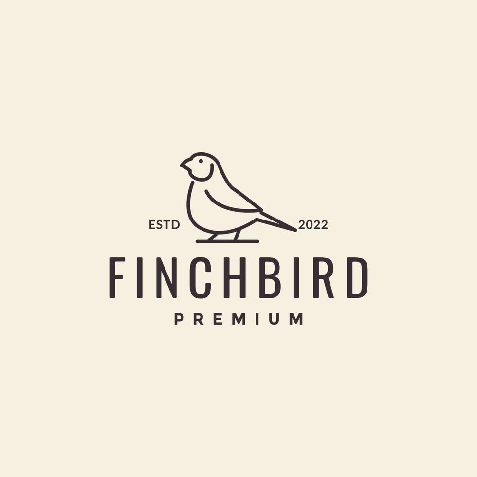 Hipster-Vogelfink-Logo-Design vektor