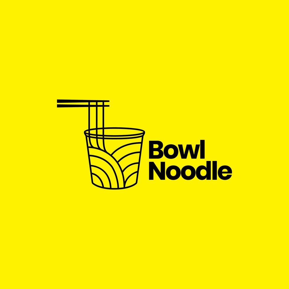 praktischer Bowl-Nudel-Logo-Design-Vektor vektor