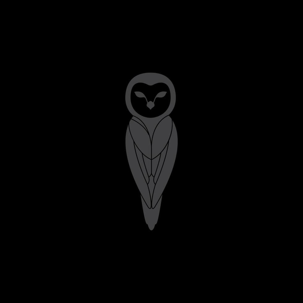 Eule mit rotierendem Kopf-Logo-Design vektor