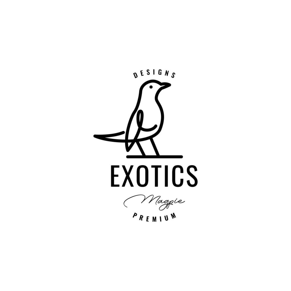 exotisches Vogel-Elster-Logo-Design vektor