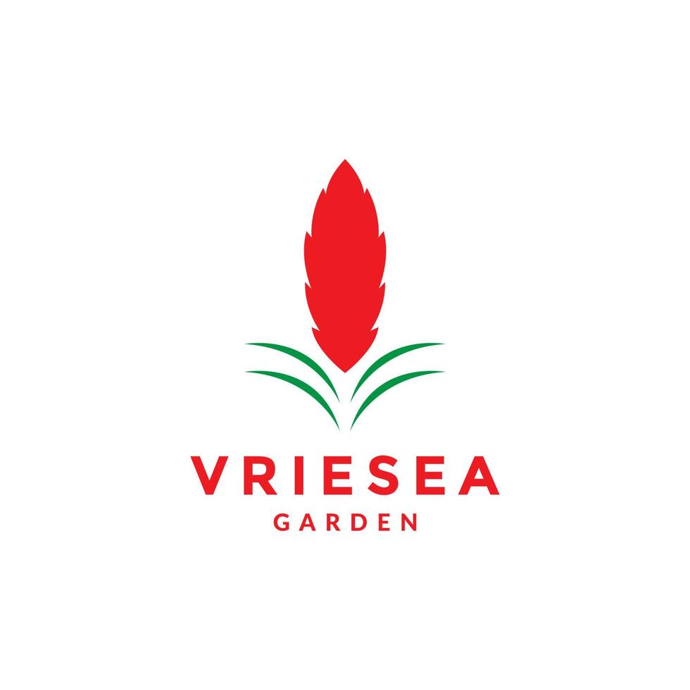 färgrik blomma vriesea logotyp design vektor