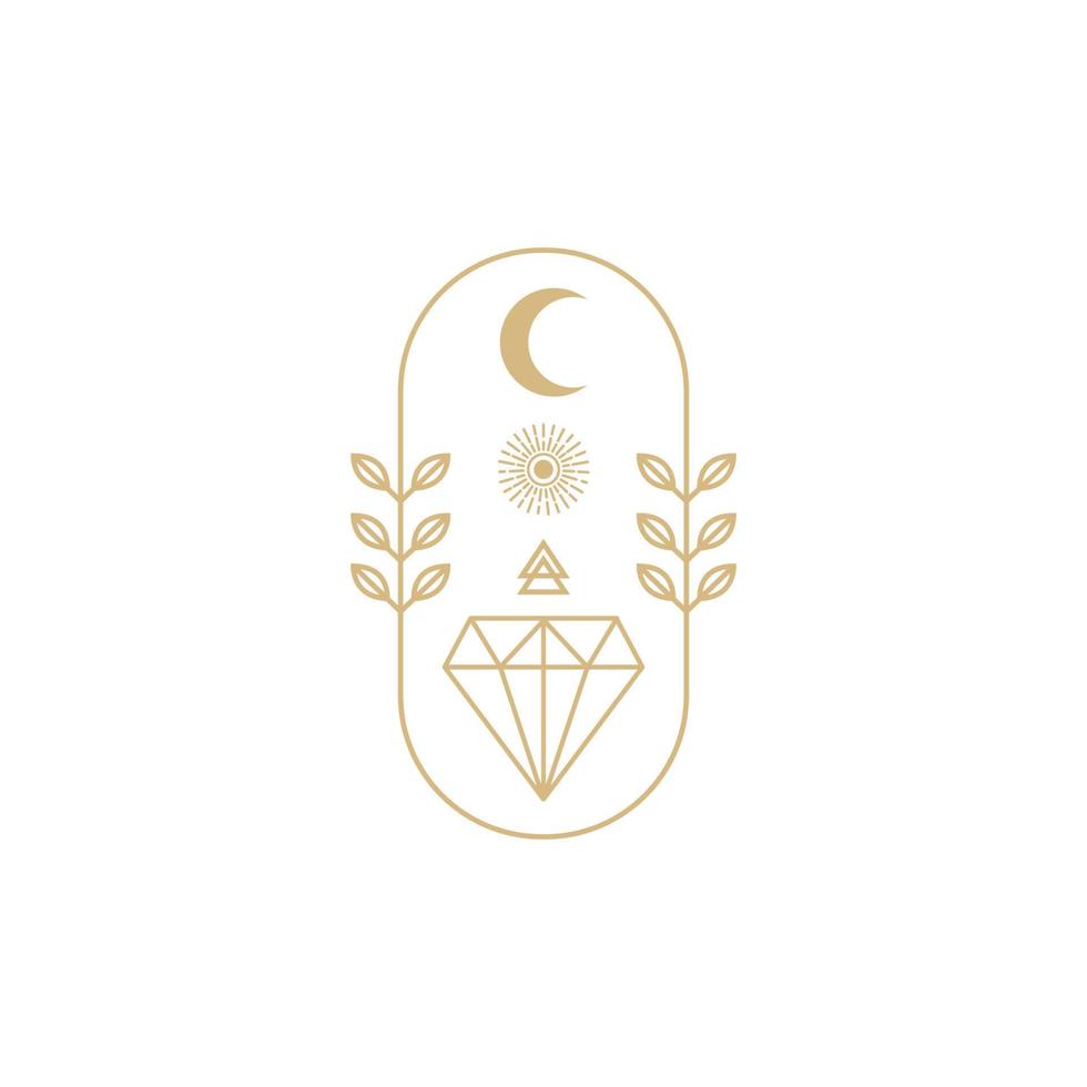 ästhetisches Diamant-Nacht-Logo-Design vektor