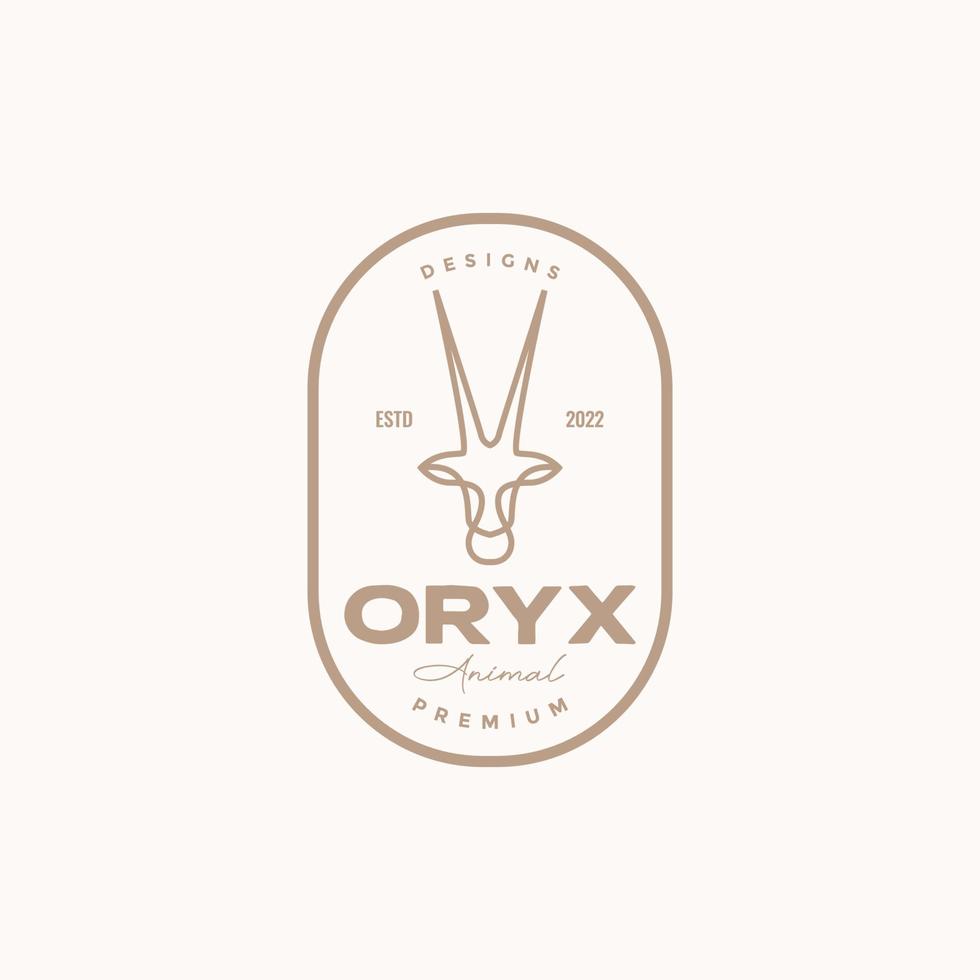 Totenkopf-Oryx-Logo-Design-Abzeichen vektor