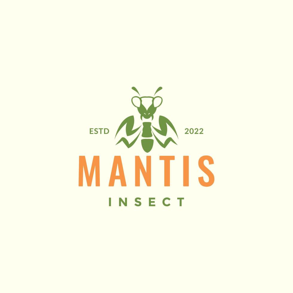 farbiges Vintage-Mantis-Logo-Design vektor